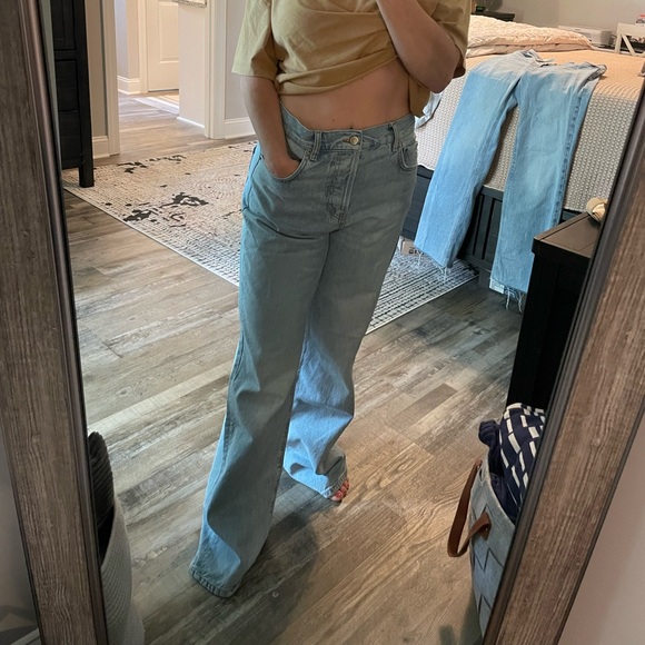 Zara wide leg jeans full length size 6 - Picture 2 of 10